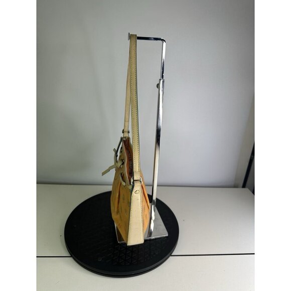 Vtg DOONEY Bourke Orange Logo Y2k 90s Leather Trim - Picture 6 of 12